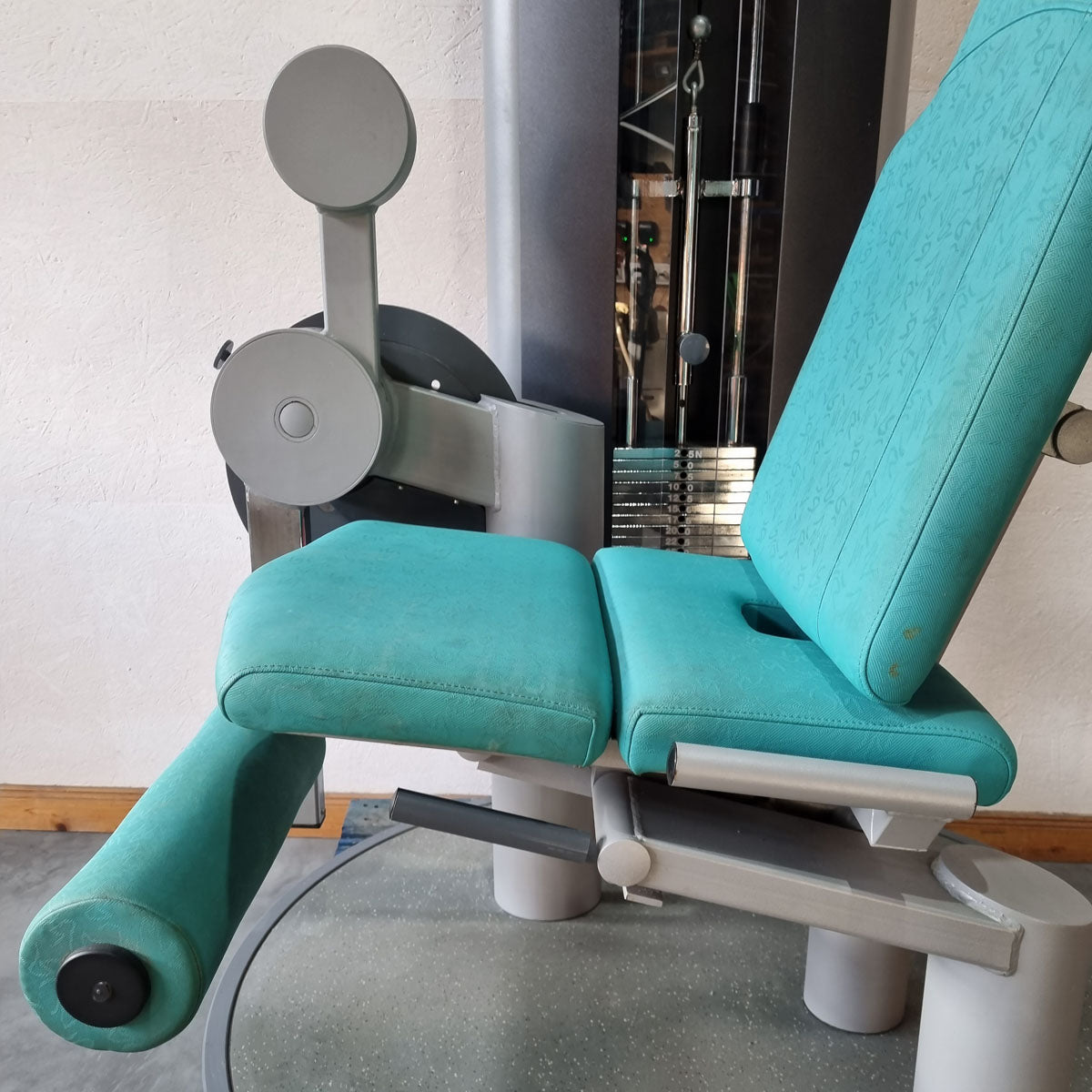 Frei Genius Beinstrecker verstellbar, Kniestrecker, Leg Extension, Rahmenfarbe Silber, gebraucht - überholter Zustand