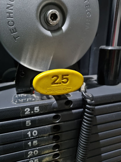 TechnoGym Schulterpresse, Shoulder Press, Selection Line - Rahmen Silber, Polster Braun, gebraucht - überholter Zustand