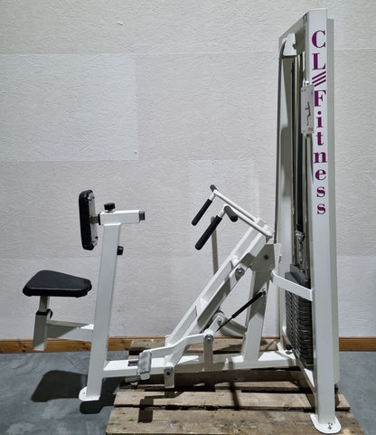 Competition Line, Rudern mit Bruststütze und Einstiegshilfe, Row, Lat-Rudern, Rahmenfarbe Weiß, gebraucht - überholter Zustand