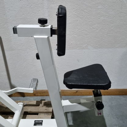 Competition Line, Rudern mit Bruststütze und Einstiegshilfe, Row, Lat-Rudern, Rahmenfarbe Weiß, gebraucht - überholter Zustand