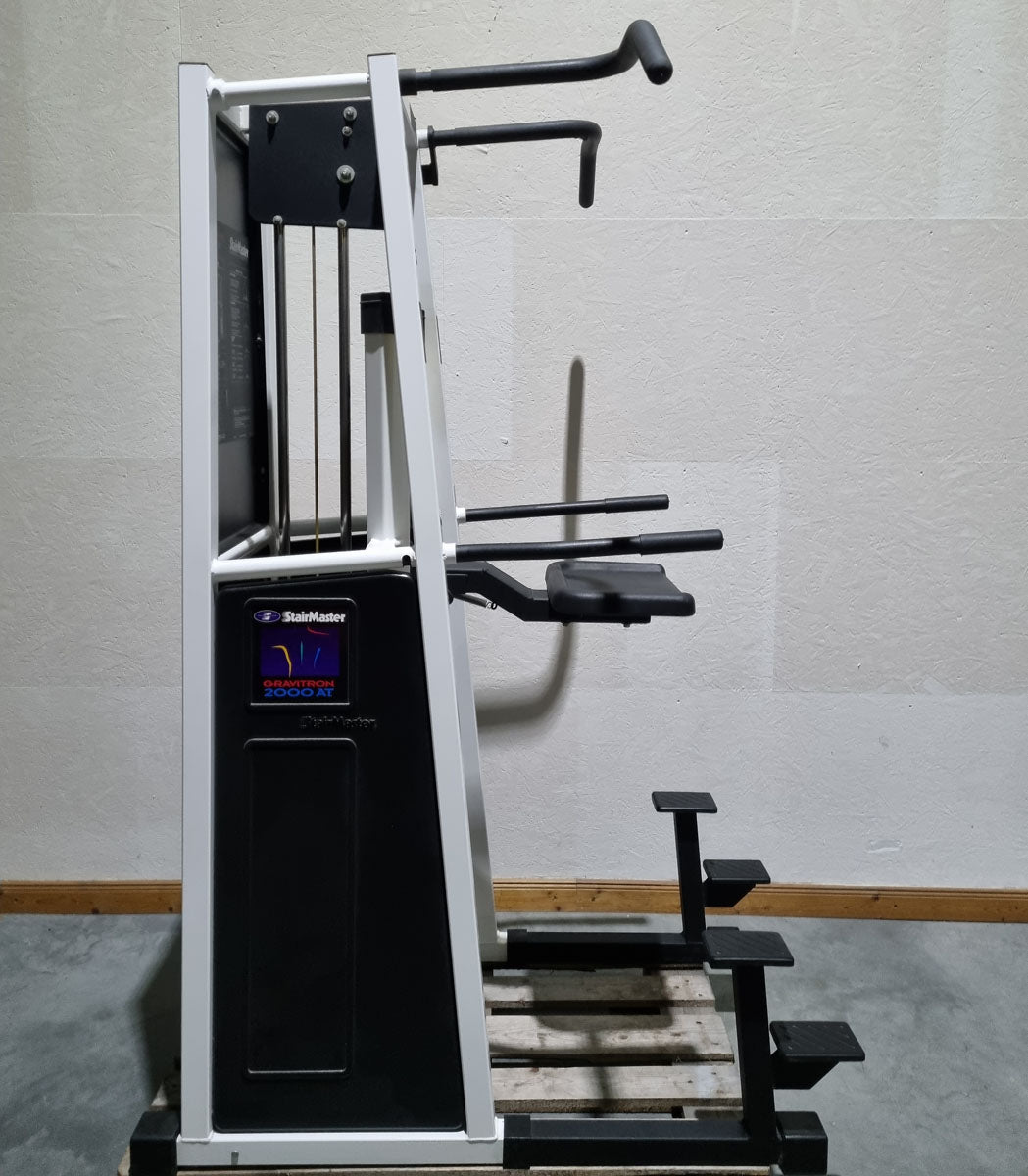 Stairmaster Gravitron 2000 AT Dip-Chin, Dip-Pull-Up Machine with Weight Support, White Frame, Used - Refurbished Condition