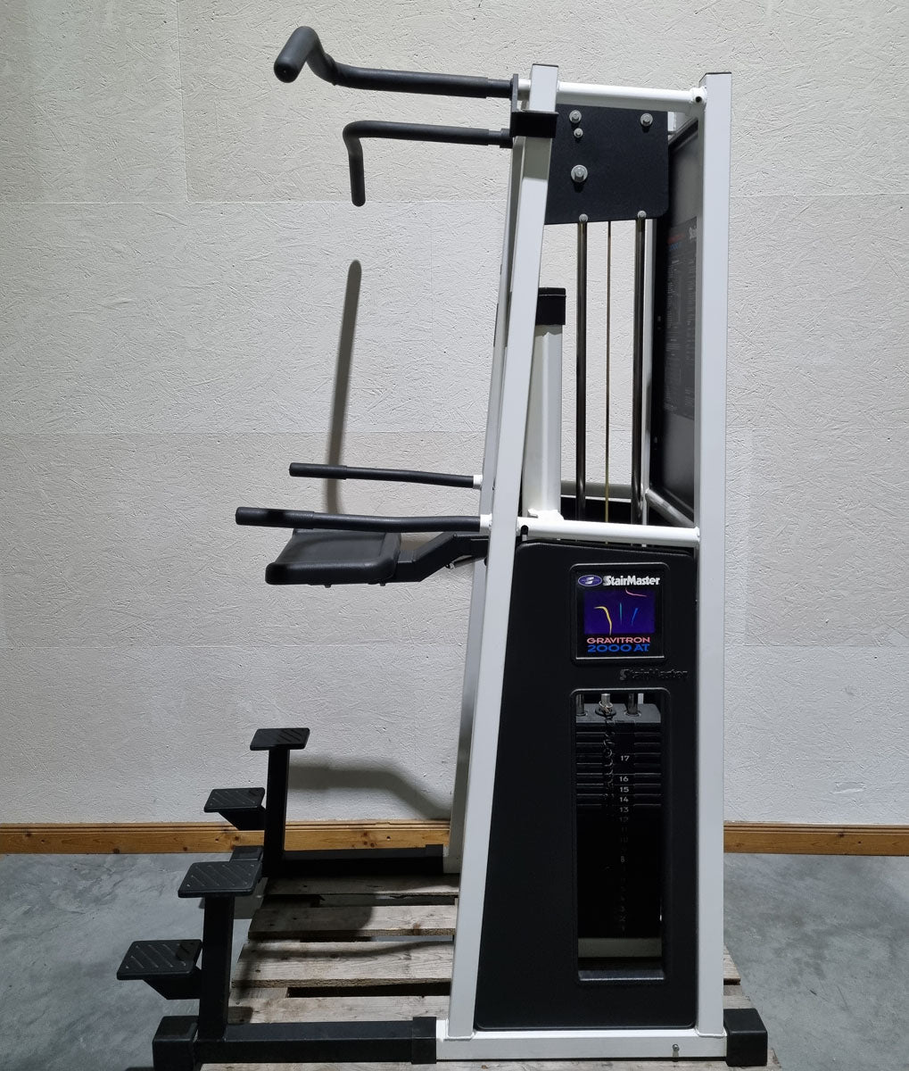 Stairmaster Gravitron 2000 AT Dip-Chin, Dip-Pull-Up Machine with Weight Support, White Frame, Used - Refurbished Condition