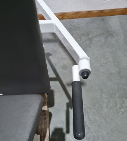 Proxomed Compass Schulterblattfixator / Stützstemme - Latzug und Dips - Kombigerät 2 in 1, Rahmenfarbe Weiß, gebraucht - überholter Zustand