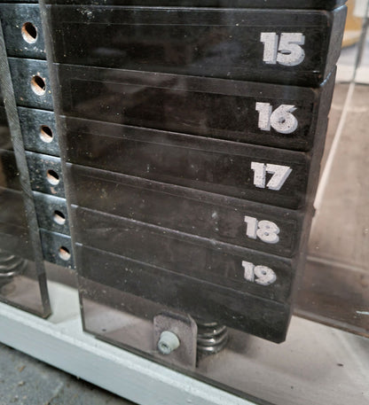 Sportesse Adduktorenmaschine, Oldschool, Rahmenfarbe Weiß mit brauner Plexiglasverkleidung, gebraucht mit Mängeln - Sonderpreis
