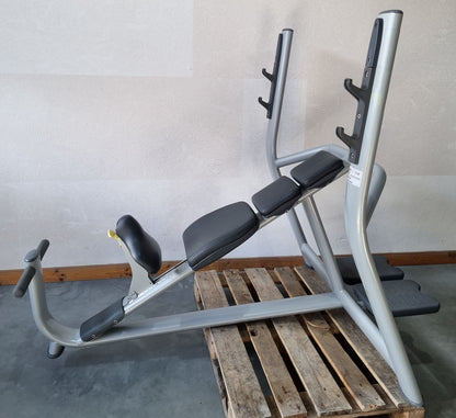 Technogym Schrägdrückerbank, Olympic Inclined Bench, Hantelbank Schrägbankdrücken, Rahmenfarbe Silber, Selection Line, gebraucht - überholter Zustand
