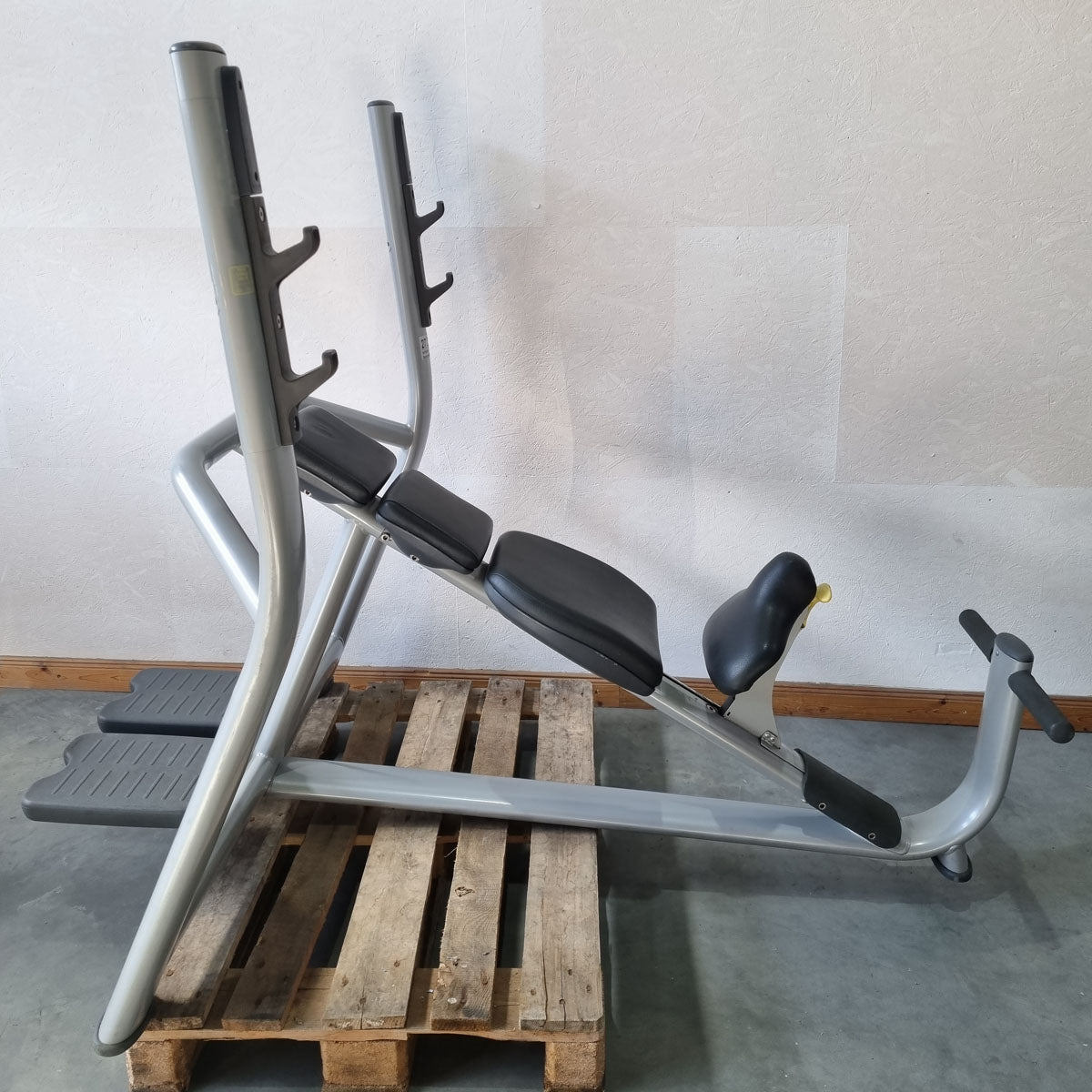Technogym Schrägdrückerbank, Olympic Inclined Bench, Hantelbank Schrägbankdrücken, Rahmenfarbe Silber, Selection Line, gebraucht - überholter Zustand