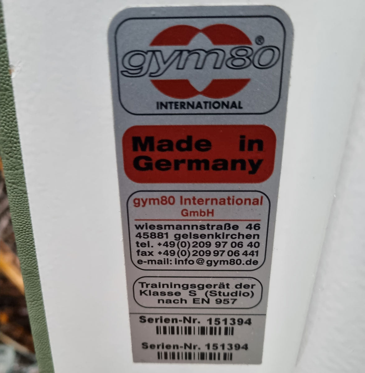 Gym80 4010 Universalbank Basic, Sygnum Serie, Rahmen Weiß, Polster Grün-Avokado, gebraucht - überholter Zustand