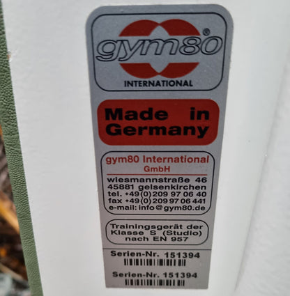Gym80 4010 Universalbank Basic, Sygnum Serie, Rahmen Weiß, Polster Grün-Avokado, gebraucht - überholter Zustand