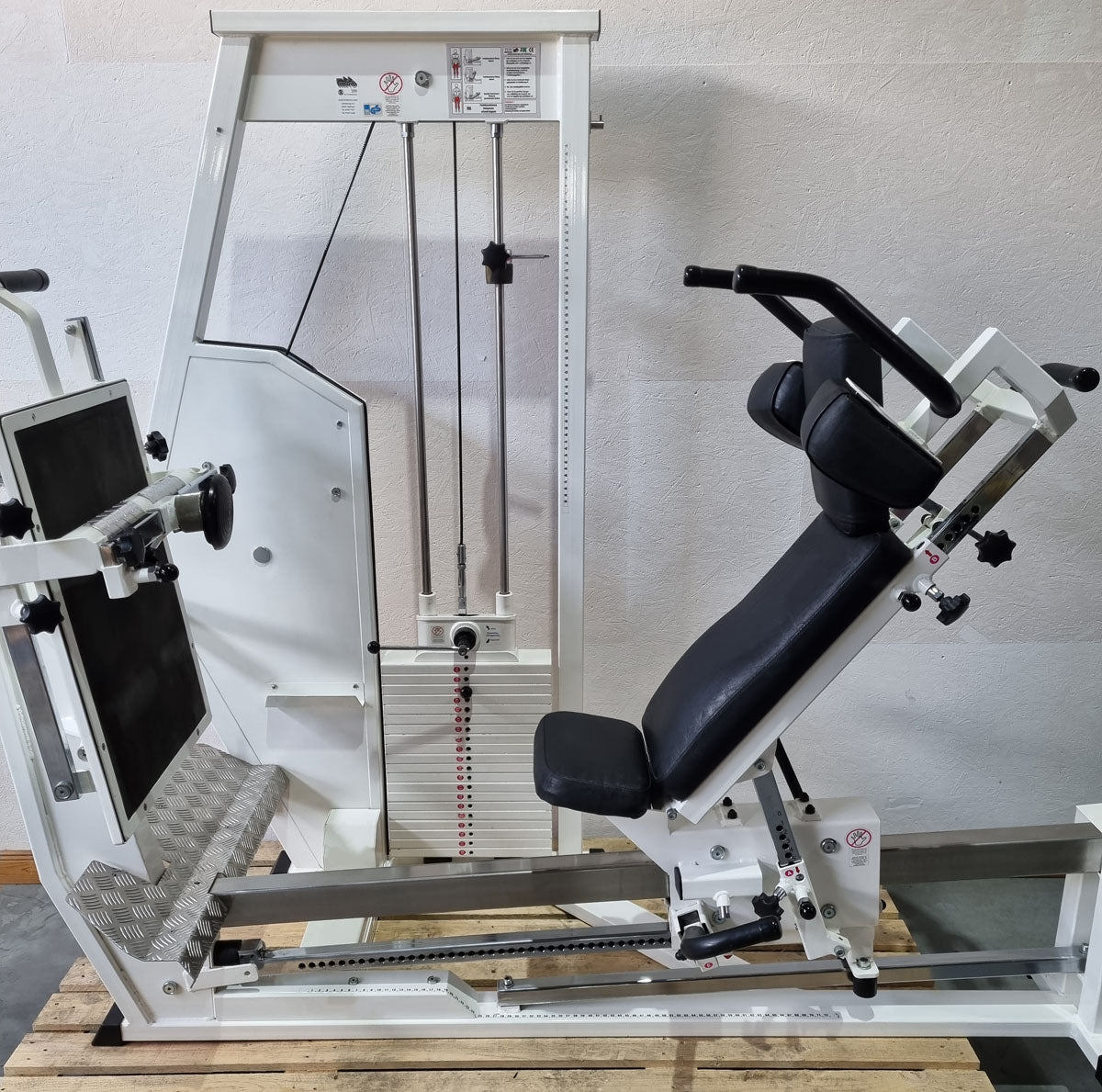 MKB Reha Funktionsstemme, verstellbare Beinpresse, Kippkreisel, MPG, Rahmenfarbe Weiß, gebraucht - überholter Zustand