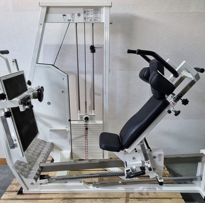MKB Reha Funktionsstemme, verstellbare Beinpresse, Kippkreisel, MPG, Rahmenfarbe Weiß, gebraucht - überholter Zustand
