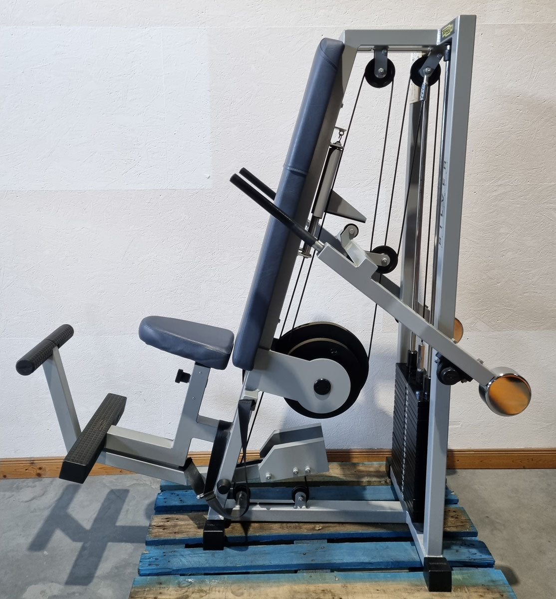 Technogym seated dip, triceps machine, support press, arm extension, frame color silver, Silverline, used - refurbished condition