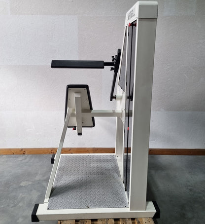 Quick pullover machine, arm lifting machine, pull-ups - Target Kompakt Line - Oldschool Bodybuilding, frame color white, used - refurbished condition