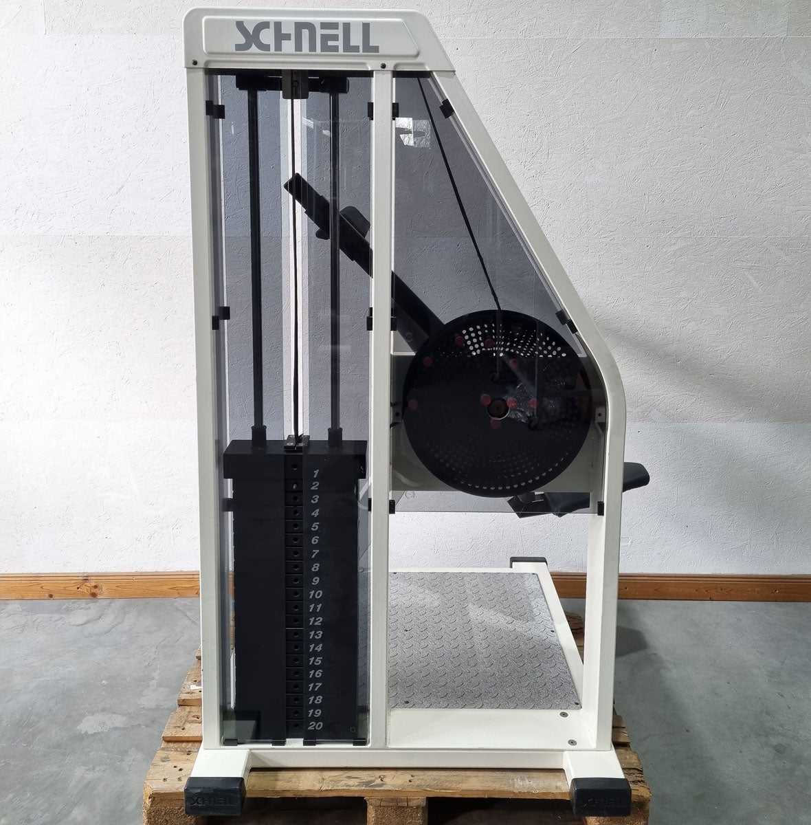 Quick pullover machine, arm lifting machine, pull-ups - Target Kompakt Line - Oldschool Bodybuilding, frame color white, used - refurbished condition