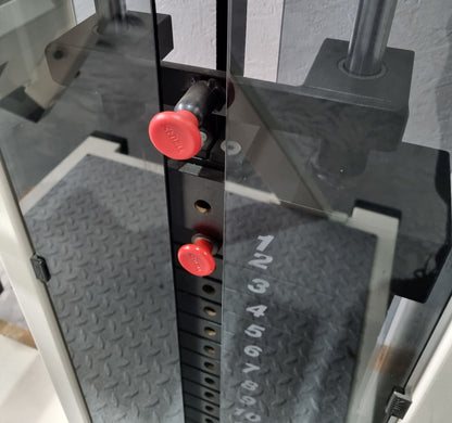 Quick pullover machine, arm lifting machine, pull-ups - Target Kompakt Line - Oldschool Bodybuilding, frame color white, used - refurbished condition