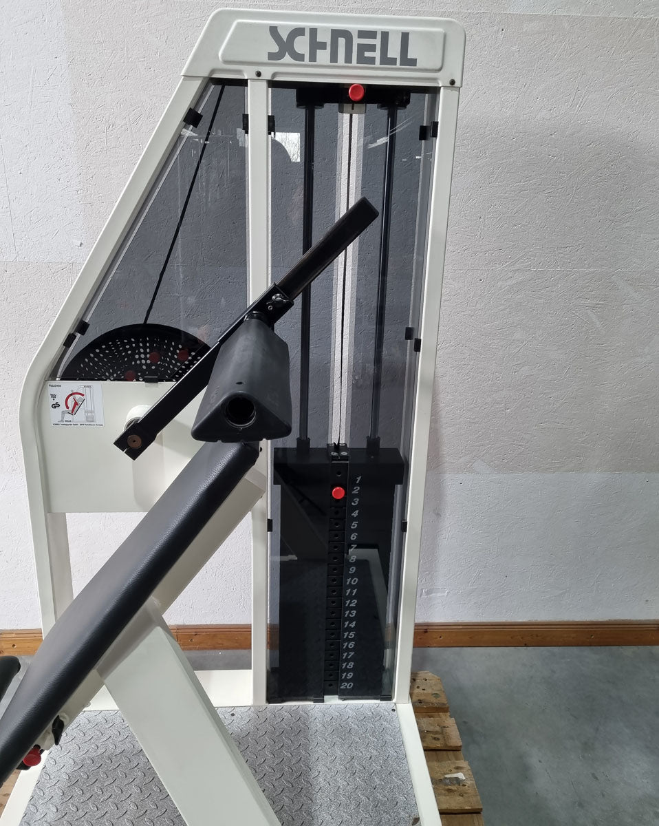 Quick pullover machine, arm lifting machine, pull-ups - Target Kompakt Line - Oldschool Bodybuilding, frame color white, used - refurbished condition