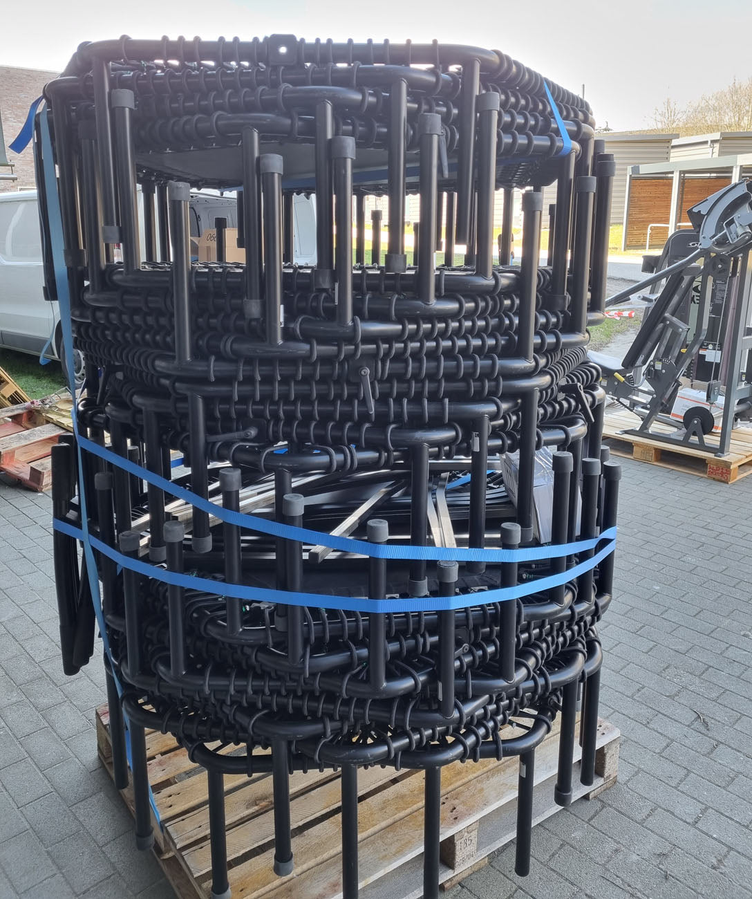 Bellicon Trampoline, Set 22 Stück, Jumping Fitness, mit T-Stangen, Hexagonal 6 Eckig, Original Qualität, gebraucht - geprüfter Zustand