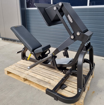 Technogym Pure Leg Press Beinpresse Plate loaded, Pure Strength Serie, Baujahr 2022, Scheibenaufnahme, Rahmenfarbe Schwarz, gebraucht - TOP Zustand