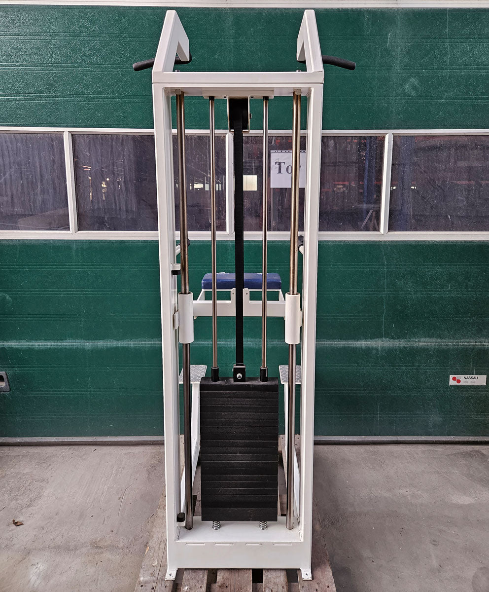 Sportesse DipChin, Dip-Klimmzugmaschine mit Gewichtsunterstützung, Rahmen Weiß, Polster NEU in Wunschfarbe, gebraucht