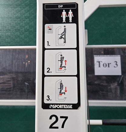 Sportesse DipChin, Dip-Klimmzugmaschine mit Gewichtsunterstützung, Rahmen Weiß, Polster NEU in Wunschfarbe, gebraucht
