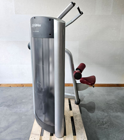 Life Fitness Latzug, Pulldown, 145kg Gewichtsblock, Signature Series, Rahmenfarbe Silber, Polsterfarbe Rot, gebraucht - überholter Zustand