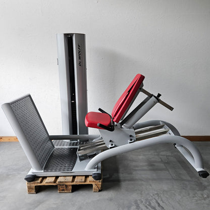 Dr. Wolff Beinpresse 806 Variante XS - extra platzsparend gebaut, ähnlich Funktionsstemme, Gerät aus Präventions-Park, Rahmenfarbe Silber, gebrauchter - überholter Zustand