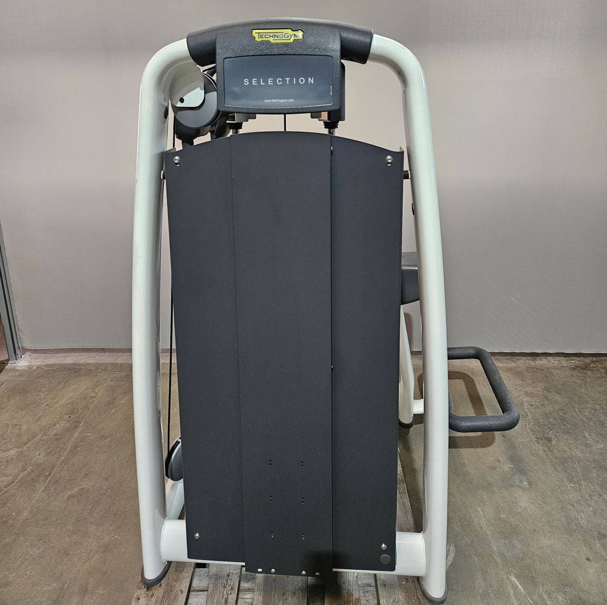 Technogym rotation machine, Rotary Torso, Twister, Selection Line, frame color white, upholstery color brown, used - refurbished condition