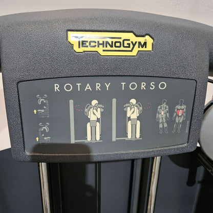Technogym rotation machine, Rotary Torso, Twister, Selection Line, frame color white, upholstery color brown, used - refurbished condition