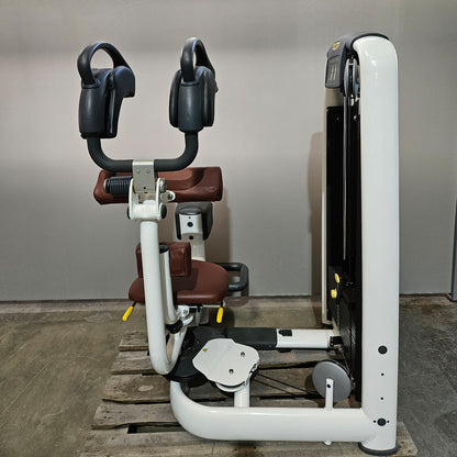 Technogym rotation machine, Rotary Torso, Twister, Selection Line, frame color white, upholstery color brown, used - refurbished condition