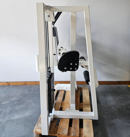 Gym80 Bauchmaschine, Klappmesser, Abdominal Crunch, Oldschool Bodybuilding Kraftgerät - Edition oder Classic Line, Rahmenfarbe Weiß, gebraucht mit Gebrauchsspuren