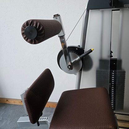 Proxowell bzw Proxomed Rückenflexion, Bauchmaschine, Rückenbeuger, Abdominal Crunch, 100kg Gewichtsblock, Compass bzw C-Well Serie, Rahmenfarbe Silber, gebraucht - überholter Zustand