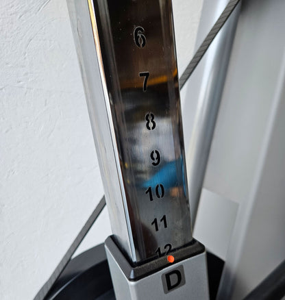 Proxowell bzw Proxomed Rückenflexion, Bauchmaschine, Rückenbeuger, Abdominal Crunch, 100kg Gewichtsblock, Compass bzw C-Well Serie, Rahmenfarbe Silber, gebraucht - überholter Zustand
