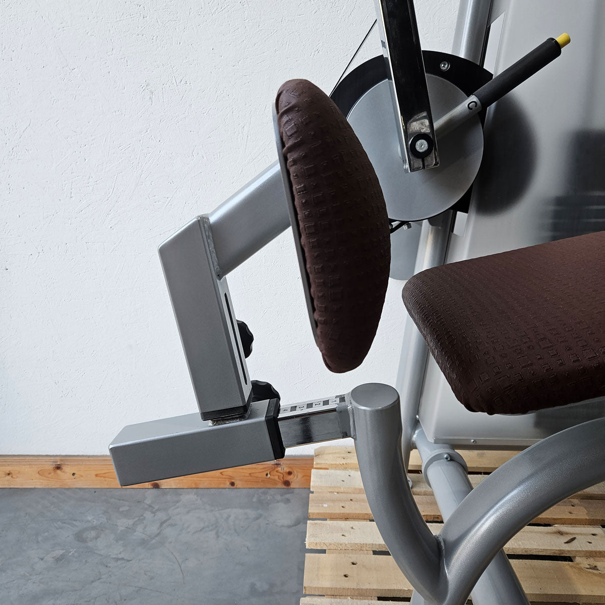Proxowell bzw Proxomed Rückenflexion, Bauchmaschine, Rückenbeuger, Abdominal Crunch, 100kg Gewichtsblock, Compass bzw C-Well Serie, Rahmenfarbe Silber, gebraucht - überholter Zustand