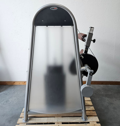 Proxowell bzw Proxomed Rückenflexion, Bauchmaschine, Rückenbeuger, Abdominal Crunch, 100kg Gewichtsblock, Compass bzw C-Well Serie, Rahmenfarbe Silber, gebraucht - überholter Zustand