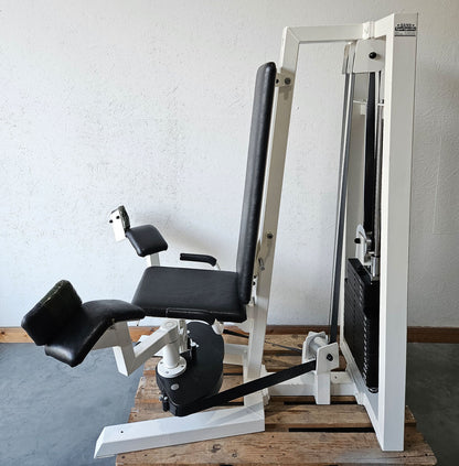 Gym80 Adductor Machine, Hip Adductor, Seated, Oldschool Bodybuilding Strength Equipment - Edition or Classic Line, White Frame, Used with Signs of Wear