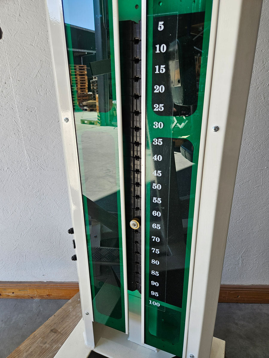 Multi-Form Galaxy, rowing with chest support, row, lat row, frame color white, used with signs of wear
