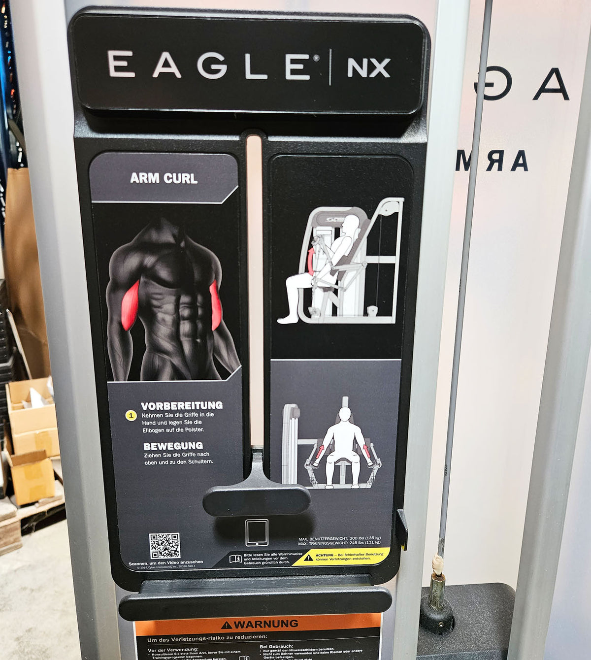 Cybex Eagle NX Arm Curl, Bizepsmaschine, Biceps Curl, Rahmenfarbe Anthrazit, gebraucht - überholter Zustand