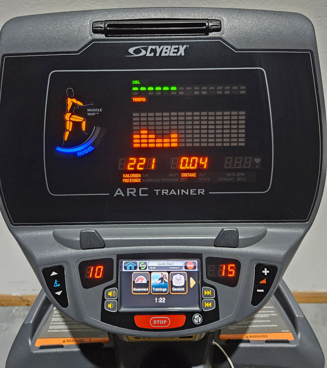 Cybex Arc Trainer 771AT Total Body, Crosstrainer, Ellipsentrainer mit höhenverstellbarer Rampe, Stepper, LED und Touch Display, Rahmenfarbe Silber, gebraucht - überholter Zustand