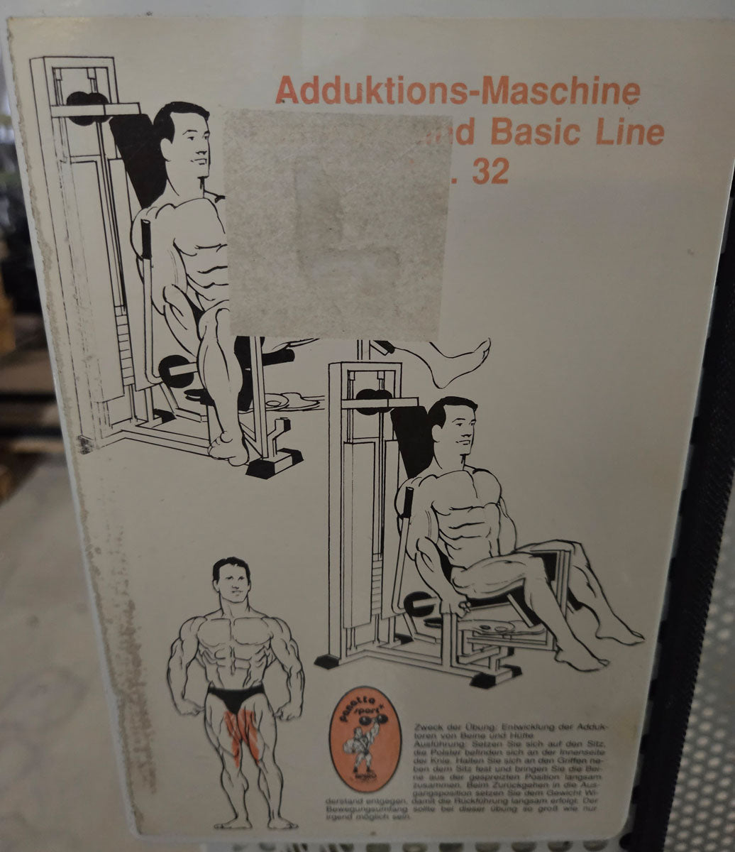Panatta 2 Geräte im Set = Abduktoren und Adduktorenmaschine, Rahmen Weiß, Oldschool Bodybuilding Kraftgeräte, Fit 2000 Serie, gebraucht mit Gebrauchsspuren