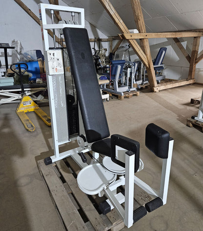 Panatta 2 Geräte im Set = Abduktoren und Adduktorenmaschine, Rahmen Weiß, Oldschool Bodybuilding Kraftgeräte, Fit 2000 Serie, gebraucht mit Gebrauchsspuren