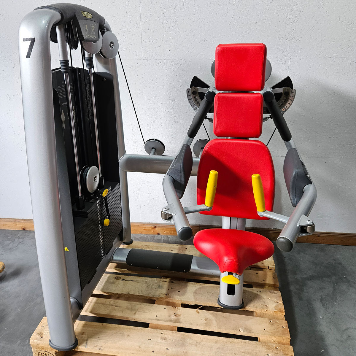 TechnoGym 18 Kraftgeräte im Set, Selection Line, Strength Machines with Stack Weight, Polster Rot, gebraucht - überholter Zustand