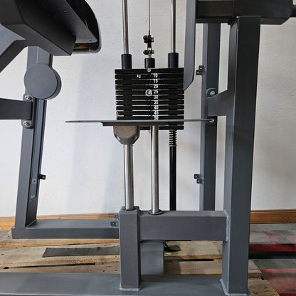 Horizontal triceps machine, triceps extension, triceps extension, manufacturer similar to Gym80 or L+K, frame color anthracite, used - tested condition