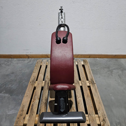 Plate-loaded abdominal machine, abdominal bench, sit-up ab crunch bench, T 500 crunch chair, Teuwsen Sports Equipment, frame color anthracite, used - reconditioned condition
