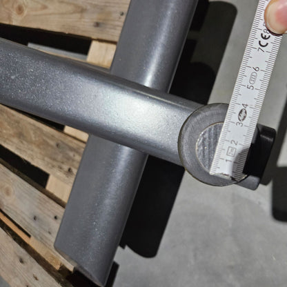 Plate-loaded abdominal machine, abdominal bench, sit-up ab crunch bench, T 500 crunch chair, Teuwsen Sports Equipment, frame color anthracite, used - reconditioned condition