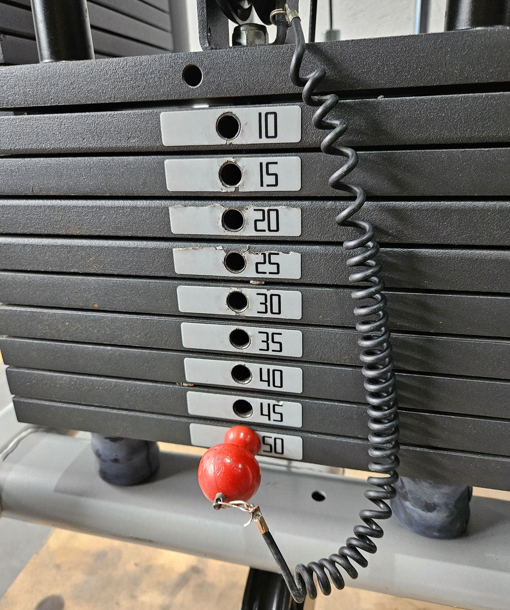 Panatta 5 Station Tower with Cable Crossover - Jungle Machine + Cable Station with Connection Bar - 5 Stack Multi Function Tower, frame color silver, used - tested condition