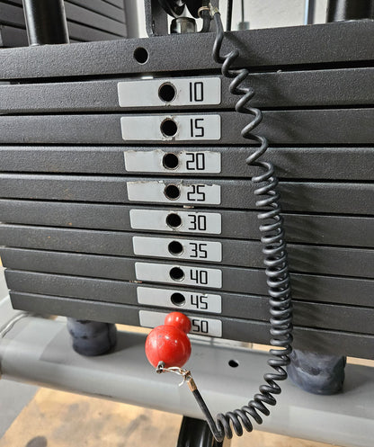 Panatta 5 Station Tower with Cable Crossover - Jungle Machine + Cable Station with Connection Bar - 5 Stack Multi Function Tower, frame color silver, used - tested condition
