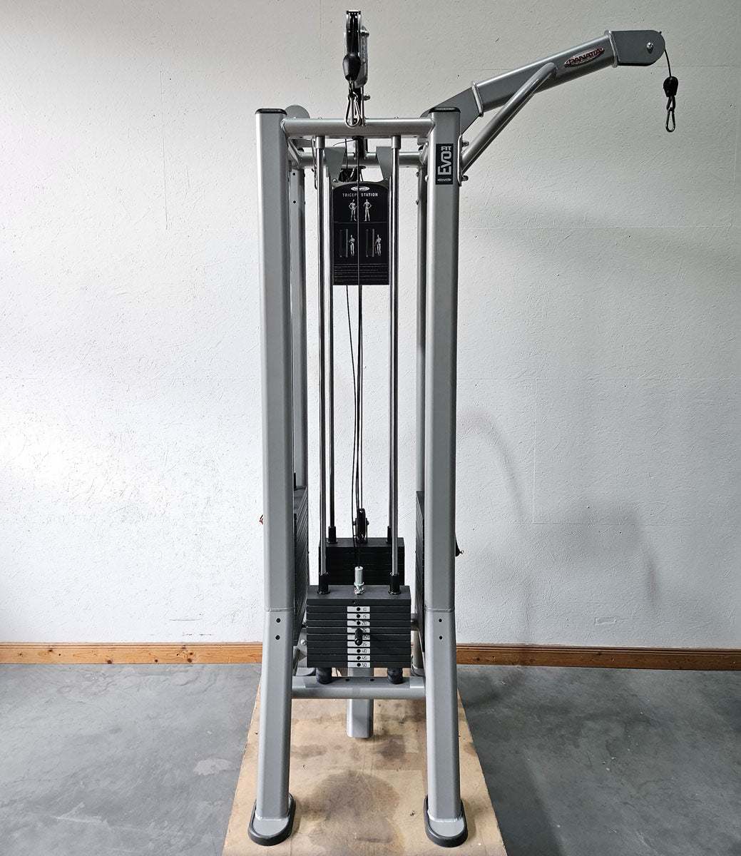 Panatta 5 Station Tower with Cable Crossover - Jungle Machine + Cable Station with Connection Bar - 5 Stack Multi Function Tower, frame color silver, used - tested condition