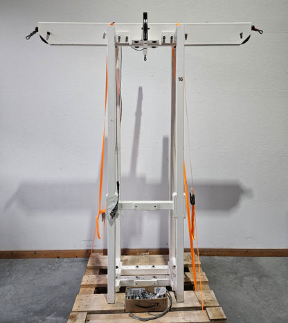 Gym80 - 4 Stationenturm mit Seilen, 4 Stack Multi Station, große Gewichtsblöcke, Rahmenfarbe Weiß, gebraucht - geprüfter Zustand mit optischen Gebrauchsspuren