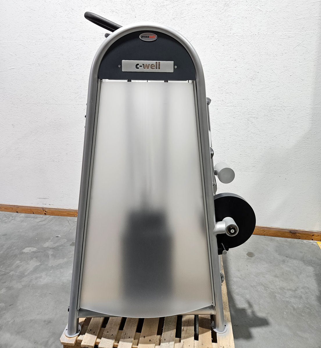 Proxowell bzw Proxomed Schulterblattfixator, Latzug von Oben geführt, Compass bzw C-Well Serie, Rahmenfarbe Silber, gebraucht - überholter Zustand