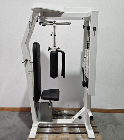 Kaphingst Haltungs und Bruststabilisator, Butterfly und Butterfly Reverse - 2 in 1 Kombimaschine, MPG, Fly and Rear Delt, Farbe Weiß, gebraucht - überholter Zustand