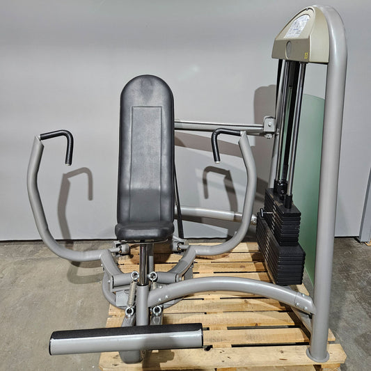 AS Sport bzw Proxowell Bankdrückmaschine, Brustpresse, Chestpress, Rahmenfarbe Silber, gebraucht mit Gebrauchsspuren